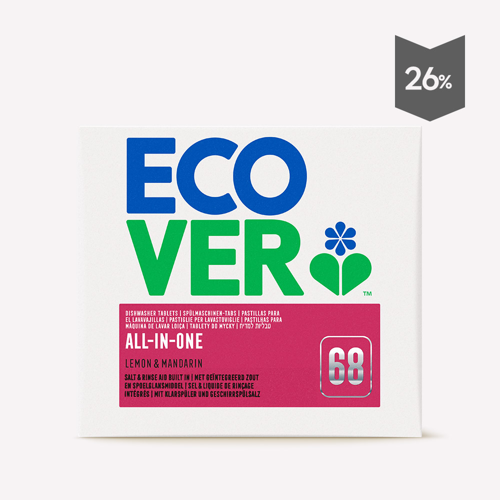 에코버 친환경 식기세척기세제 타블렛 올인원 1.36kg (68개 타블렛)